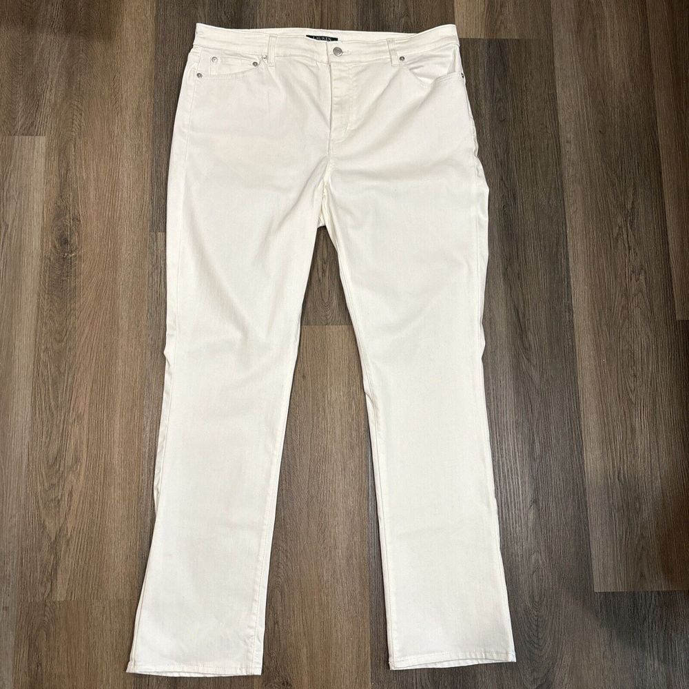 LAUREN RALPH LAUREN RLL Jeans‎ Women's 16 White Premier Straight Stretch